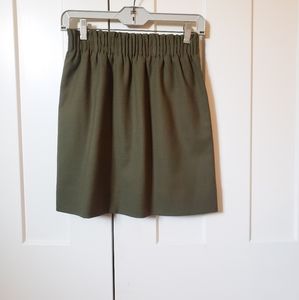 Olive green paper bag skirt